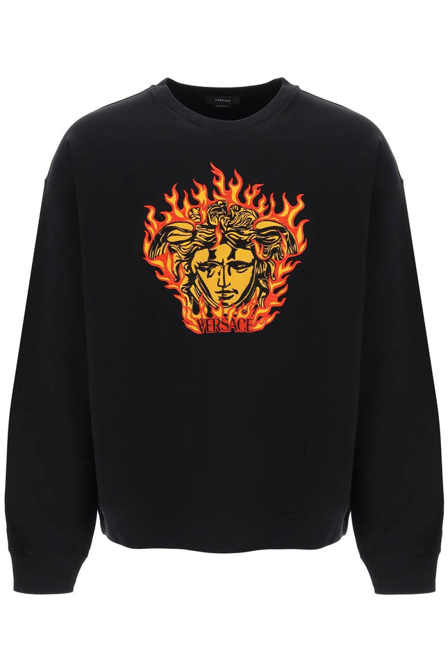 Versace medusa flame sweatshirt - Black