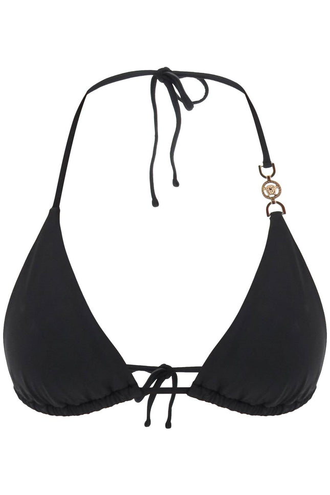 Versace medusa triangle bikini top - Black