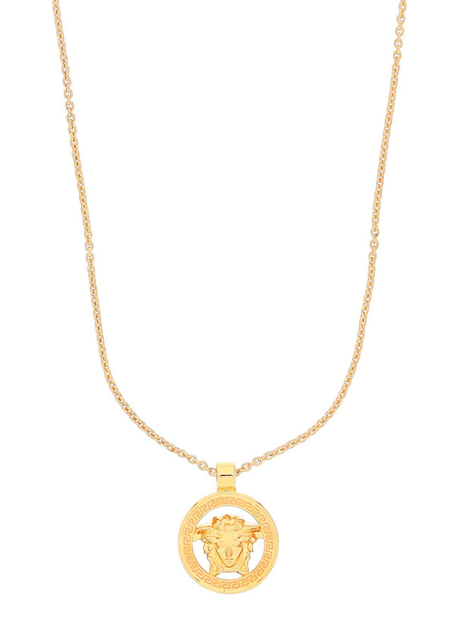 Versace men's lion head round gold adjustable necklace