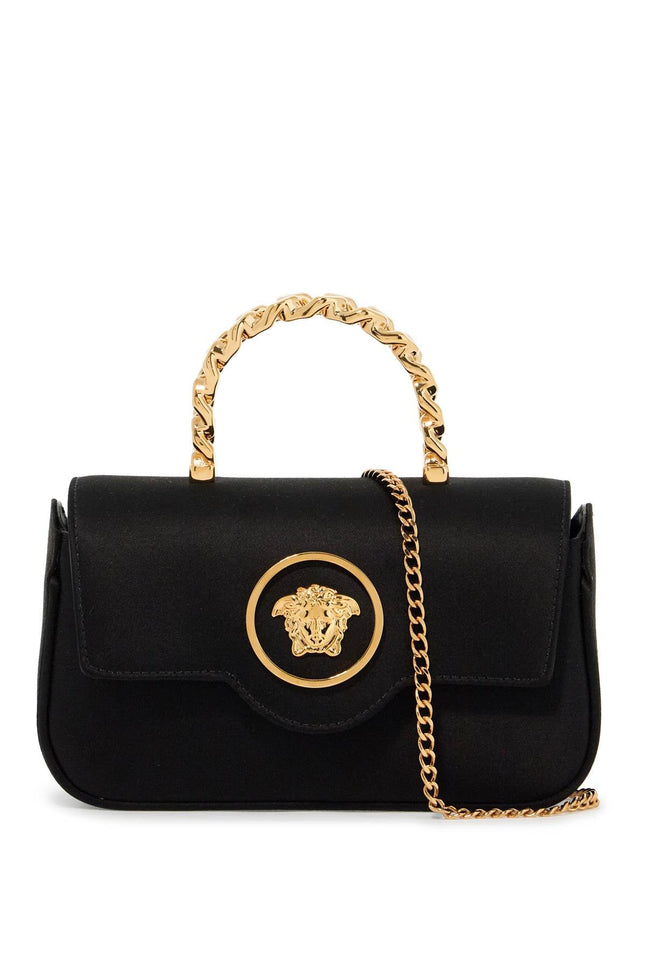 Versace mini satin bag with medusa design - Black