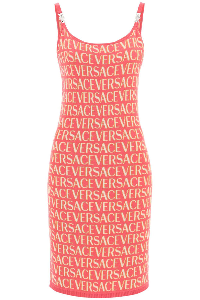 Versace monogram knit mini dress - Pink