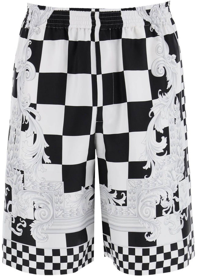 Versace printed silk bermuda shorts set