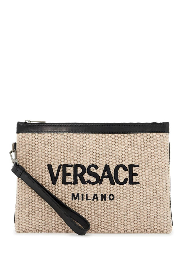 Versace raffia pouch for - Black