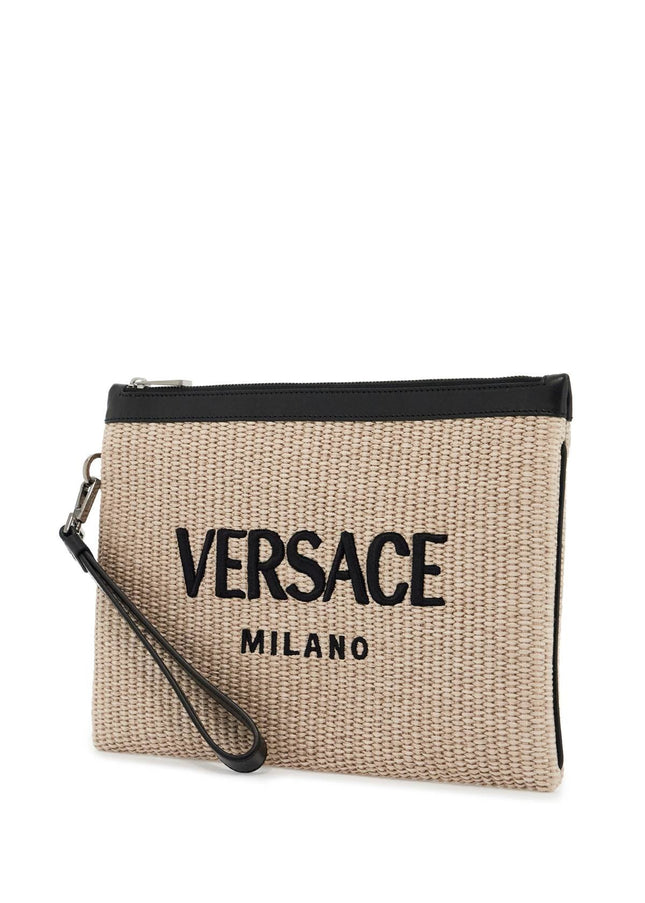 Versace raffia pouch for