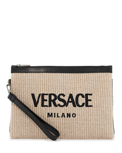 Versace raffia pouch for