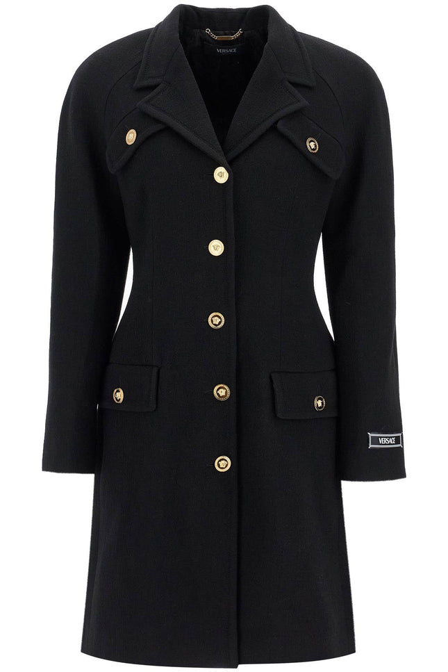 Versace raglan crepe coat - Black