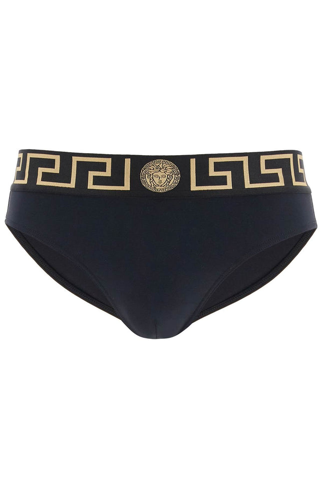 Versace "sea border greek edge swim - Black