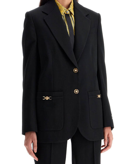 Versace single-breasted wool stretch blazer