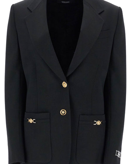 Versace single-breasted wool stretch blazer