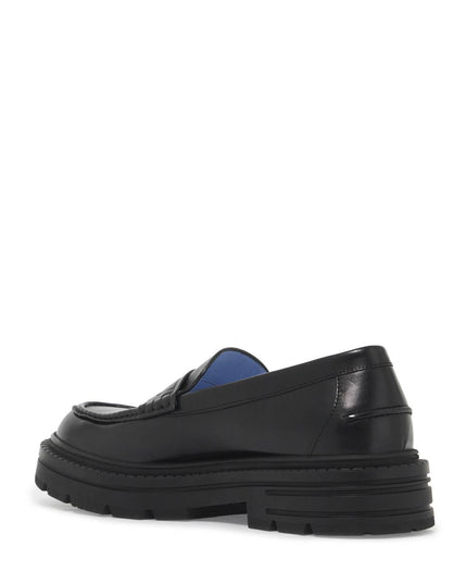 Versace smooth leather adriano loafers in