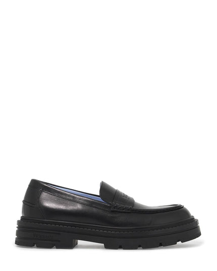 Versace smooth leather adriano loafers in