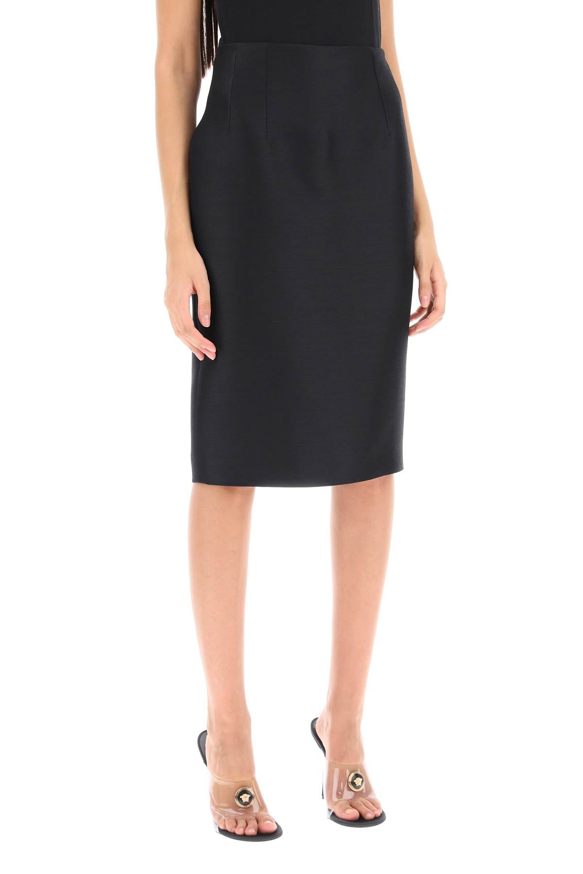 Versace wool silk pencil skirt - Black