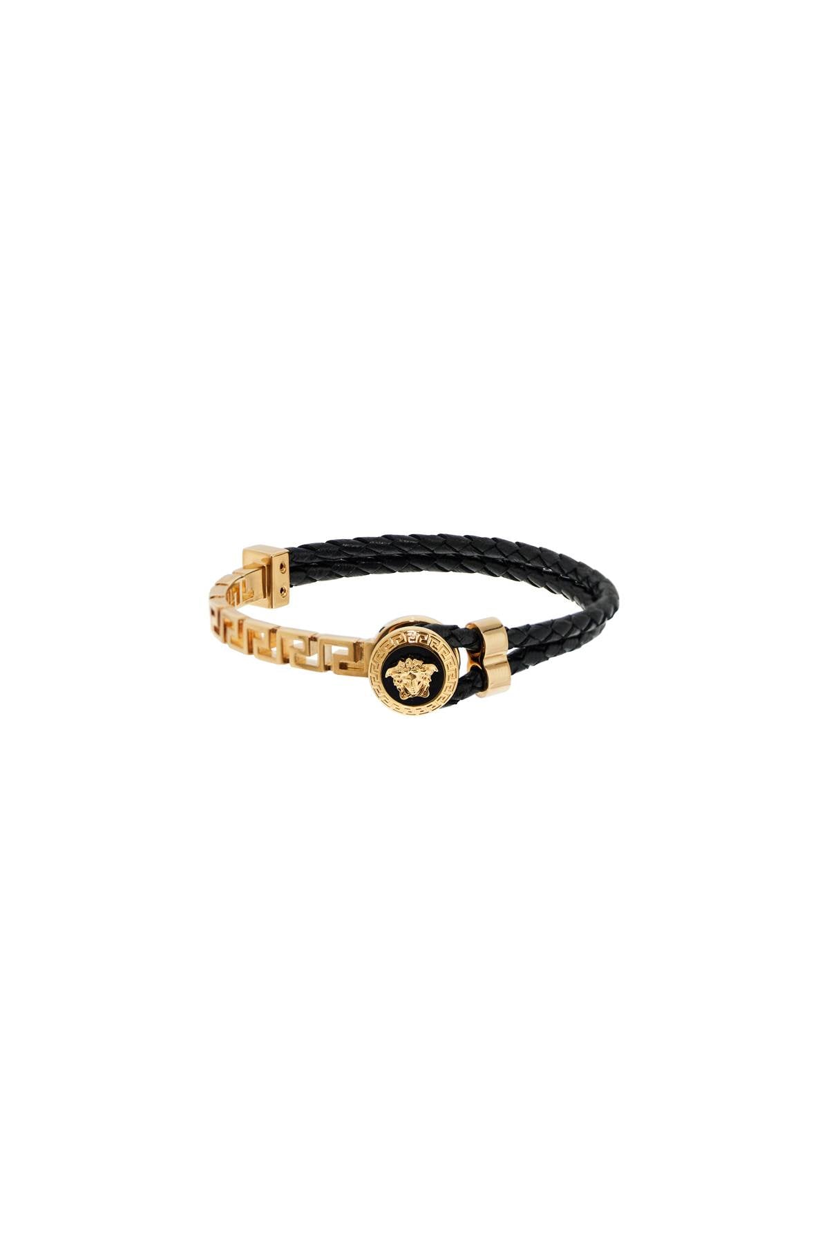 Versace woven leather bracelet - Black