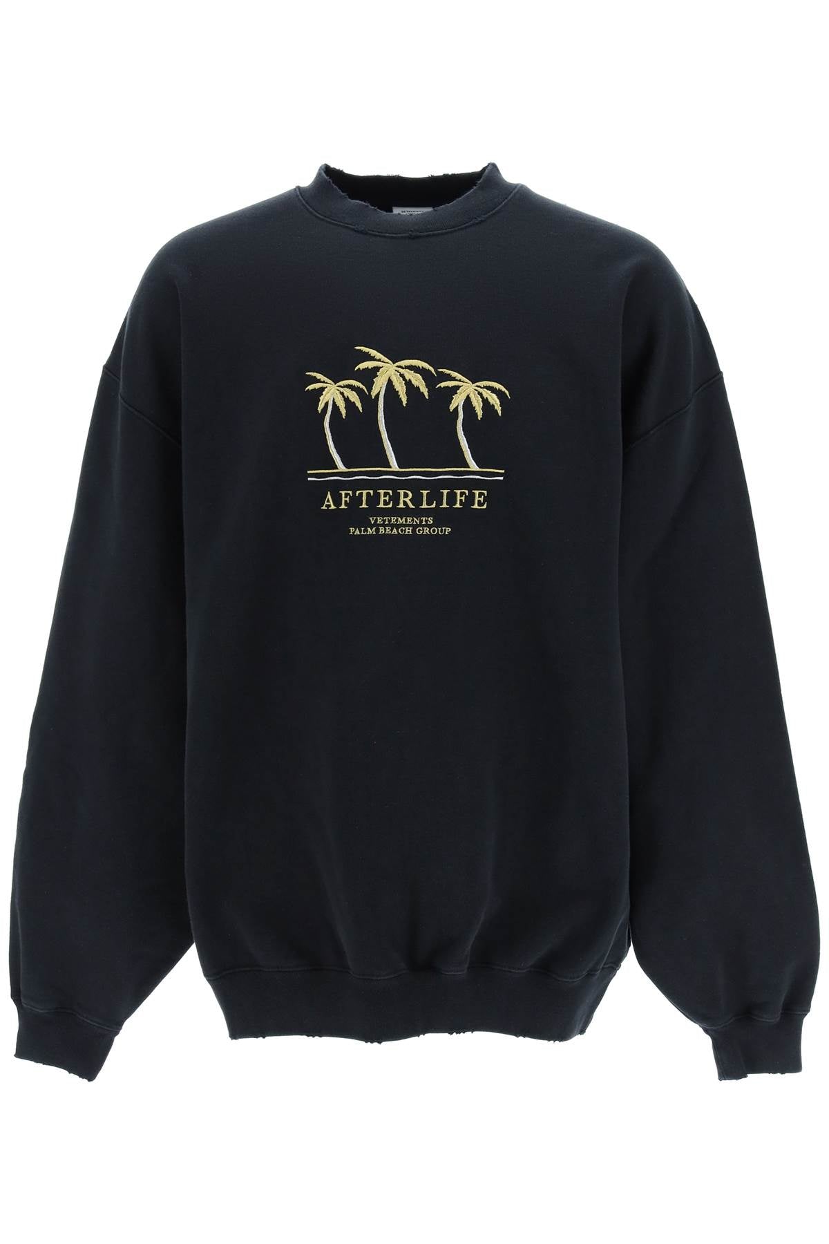 Vetements afterlife embroidery sweatshirt-men > clothing > t-shirts and sweatshirts > sweatshirts-Vetements-s-Black-Urbanheer