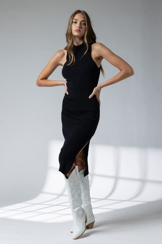 Vicky Mock Neck Sleeveless Dress Black-Dress-Papermoon-S-Black-Urbanheer