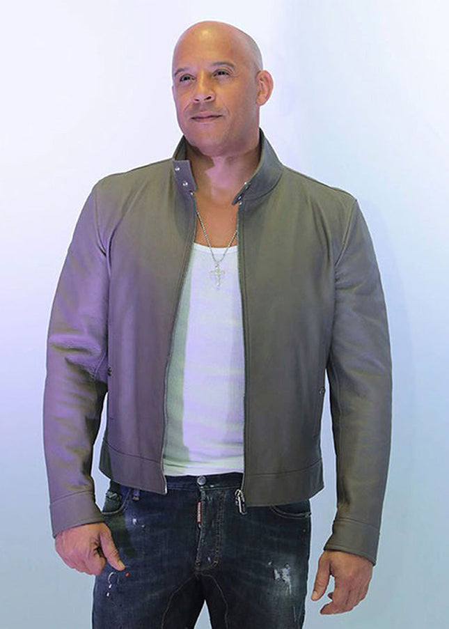 Vin Diesel Genuine Leather Jacket Gray-0