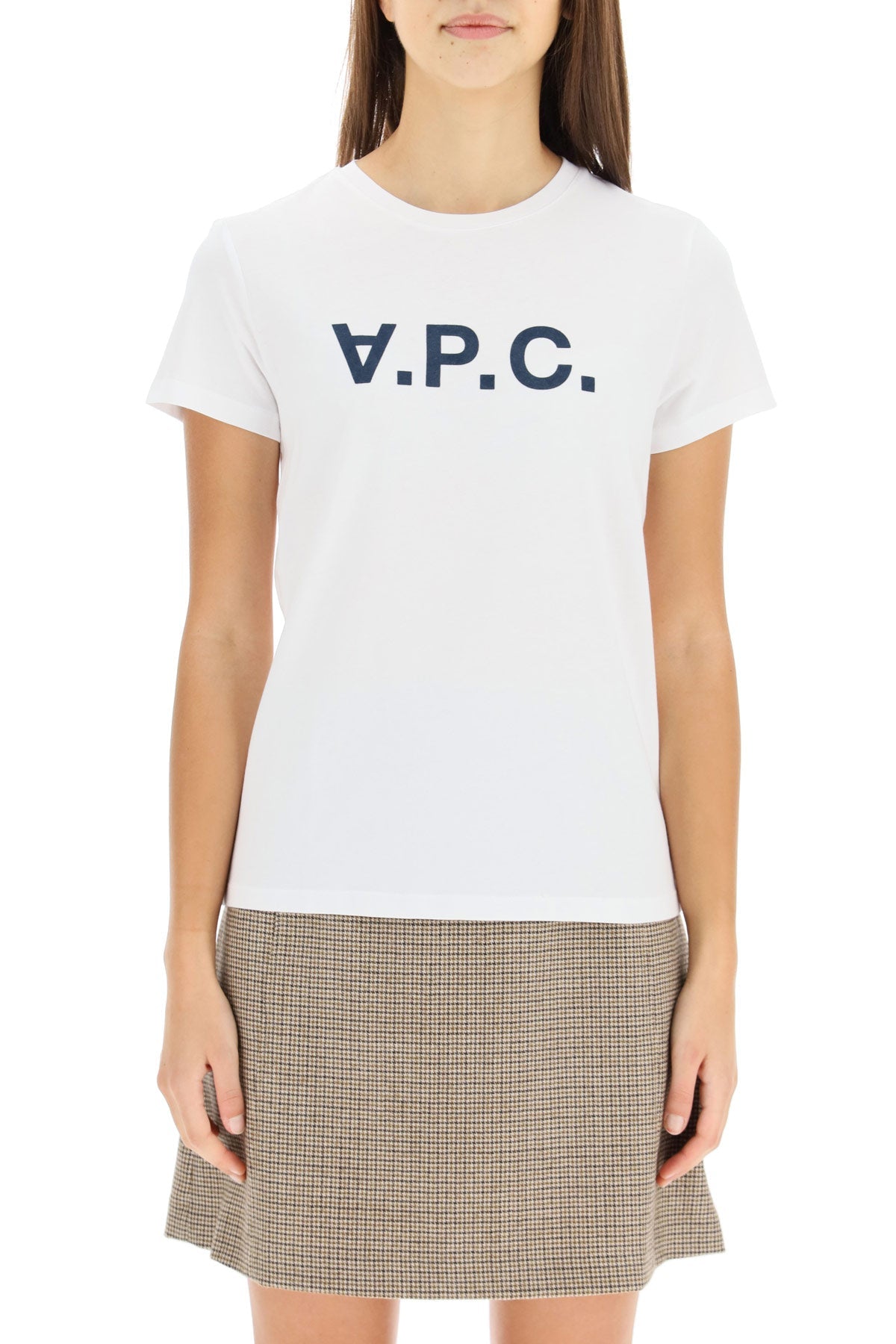 Vpc Logo Flock T-Shirt-women > clothing > tops and sweatshirts > t-shirts and polo shirts-A.P.C.-l-Bianco-Urbanheer