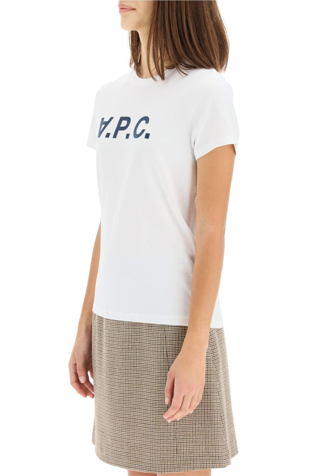 Vpc Logo Flock T-Shirt-women > clothing > tops and sweatshirts > t-shirts and polo shirts-A.P.C.-l-Bianco-Urbanheer
