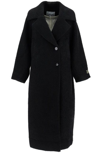 Ganni long bouclé coat for