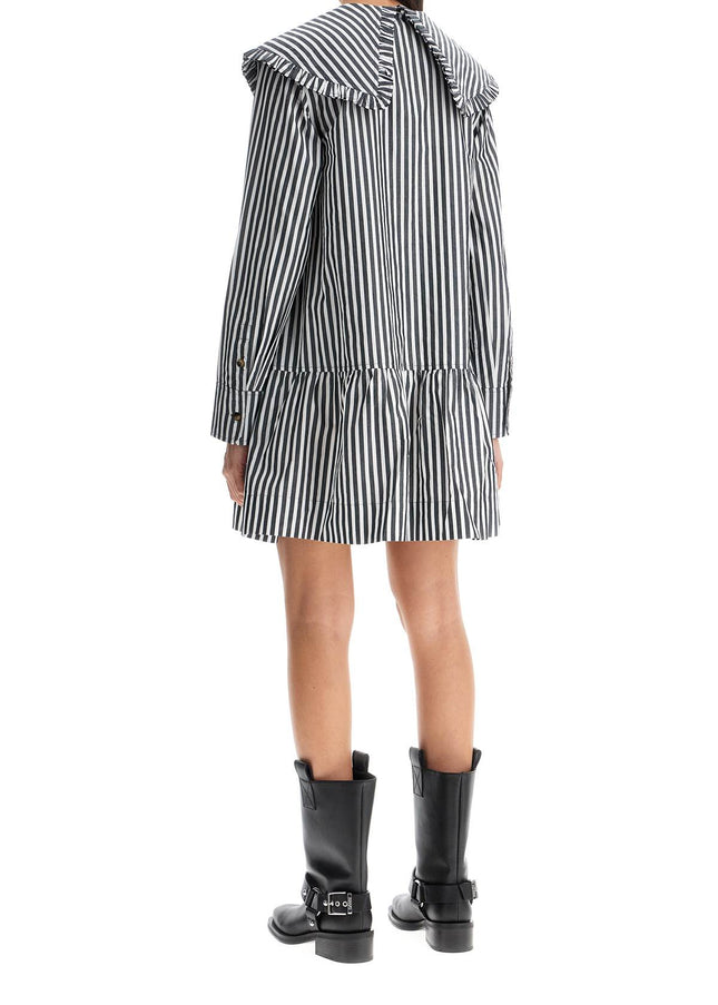 Ganni big collar mini shirt dress