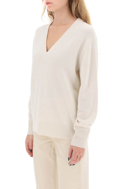 Guest In Residence The V Cashmere Sweater White-GUEST IN RESIDENCE-White-XS-Urbanheer