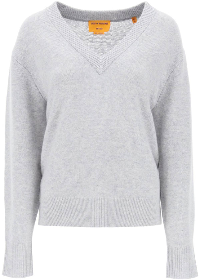 Guest In Residence The V Cashmere Sweater Grey-GUEST IN RESIDENCE-Grey-S-Urbanheer