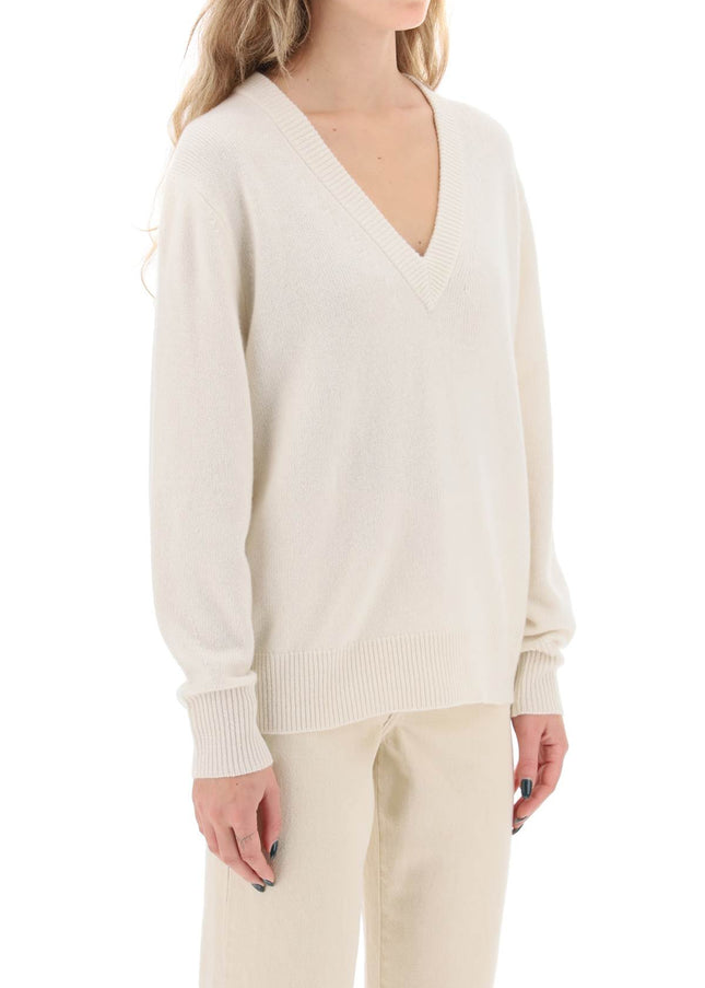 Guest In Residence The V Cashmere Sweater White-GUEST IN RESIDENCE-White-XS-Urbanheer