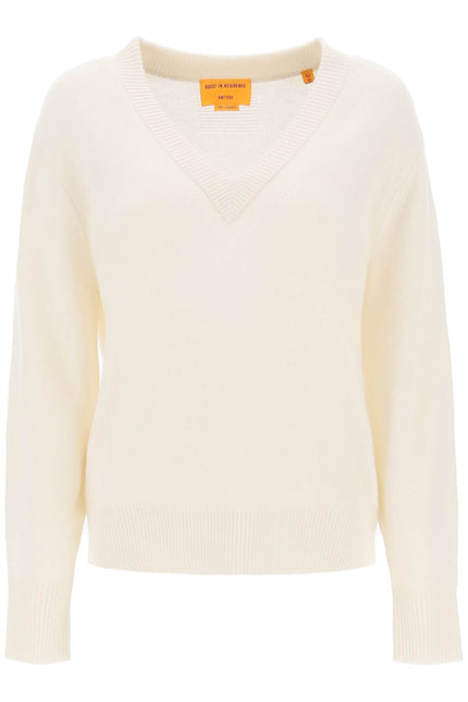 Guest In Residence The V Cashmere Sweater White-GUEST IN RESIDENCE-White-XS-Urbanheer