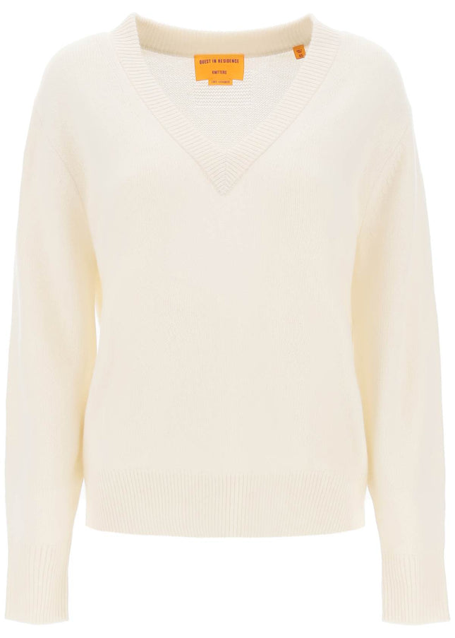 Guest In Residence The V Cashmere Sweater White-GUEST IN RESIDENCE-White-XS-Urbanheer