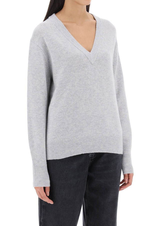 Guest In Residence The V Cashmere Sweater Grey-GUEST IN RESIDENCE-Grey-S-Urbanheer