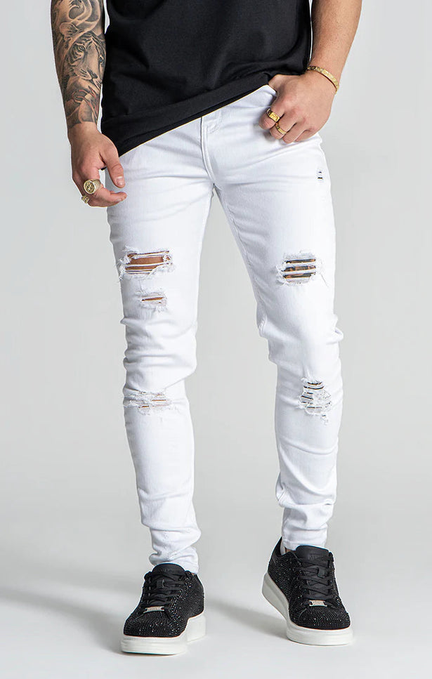 WHITE GK DESTROYED JEANS-Jeans-Gianni Kavanagh-S-Urbanheer