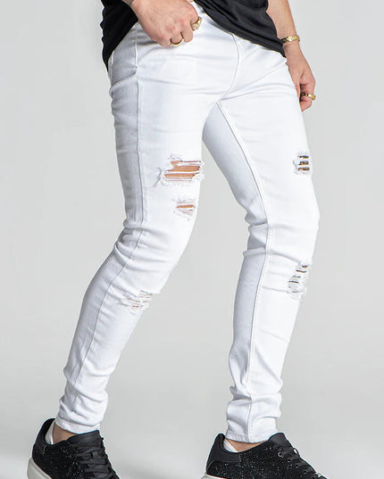 WHITE GK DESTROYED JEANS-Jeans-Gianni Kavanagh-Urbanheer