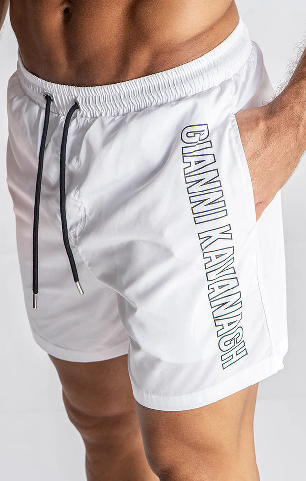 WHITE LIMIT SWIMSHORTS-SWIMSHORTS-Gianni Kavanagh-Urbanheer