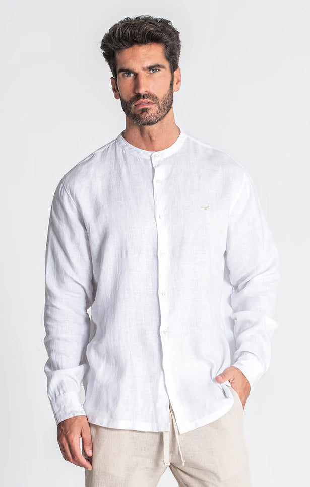 WHITE LINEN GRANDAD SHIRT-SHIRT-Gianni Kavanagh-XS-Urbanheer