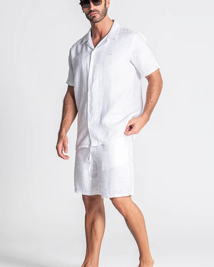 WHITE LINEN HAWAIIAN SHIRT-SHIRT-Gianni Kavanagh-Urbanheer