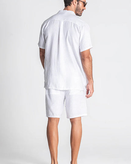 WHITE LINEN HAWAIIAN SHIRT-SHIRT-Gianni Kavanagh-Urbanheer