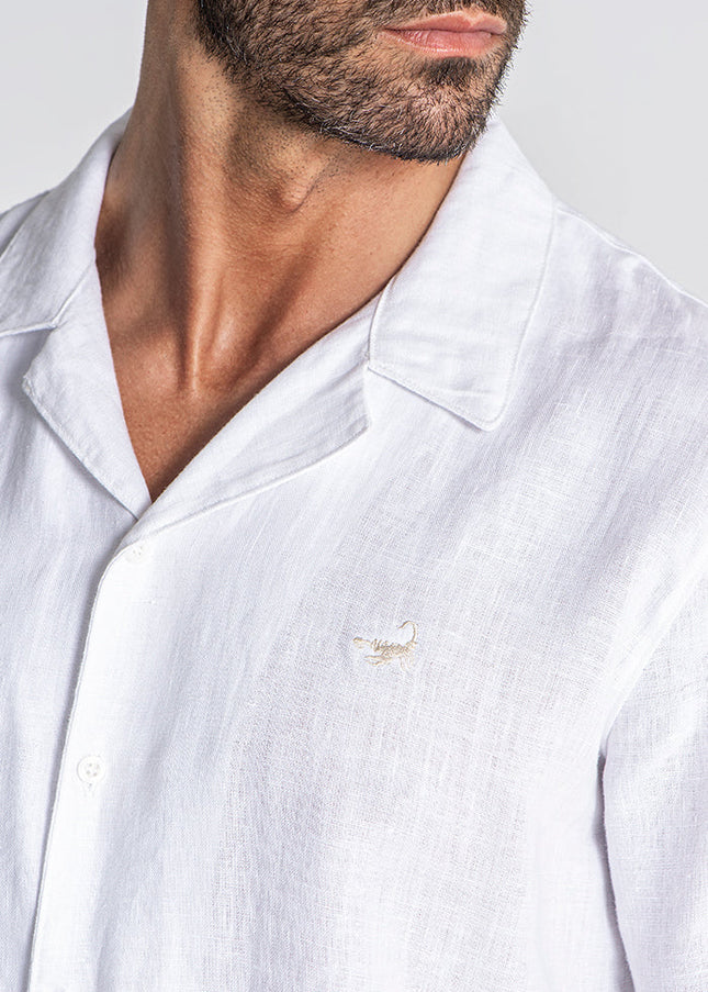 WHITE LINEN HAWAIIAN SHIRT-SHIRT-Gianni Kavanagh-Urbanheer