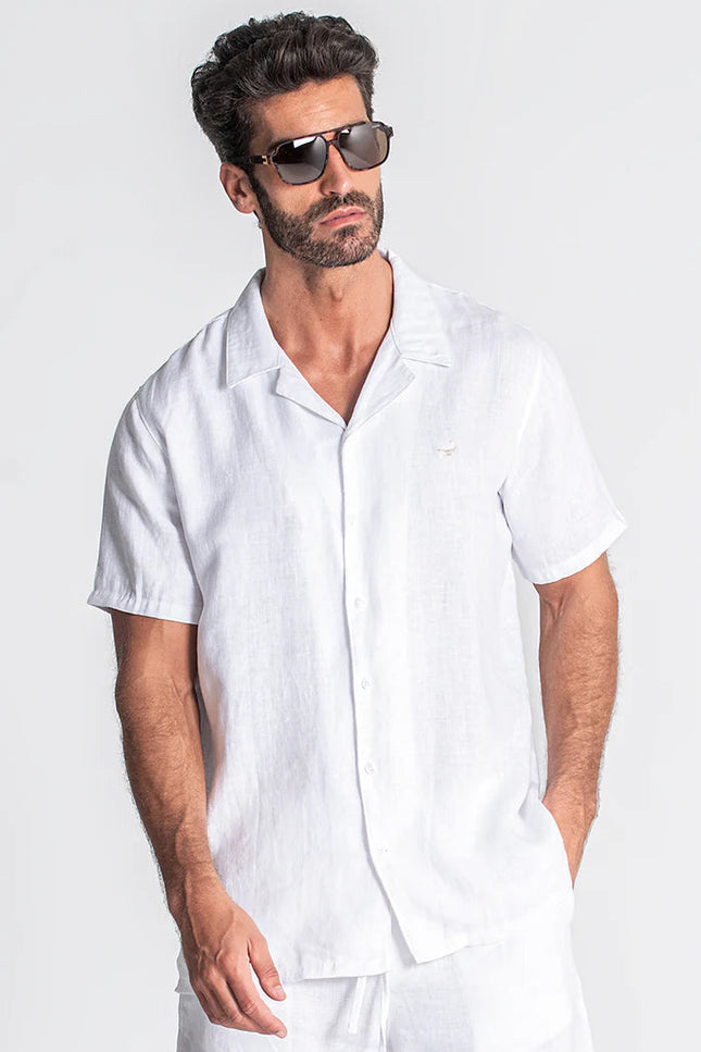 WHITE LINEN HAWAIIAN SHIRT-SHIRT-Gianni Kavanagh-XS-Urbanheer