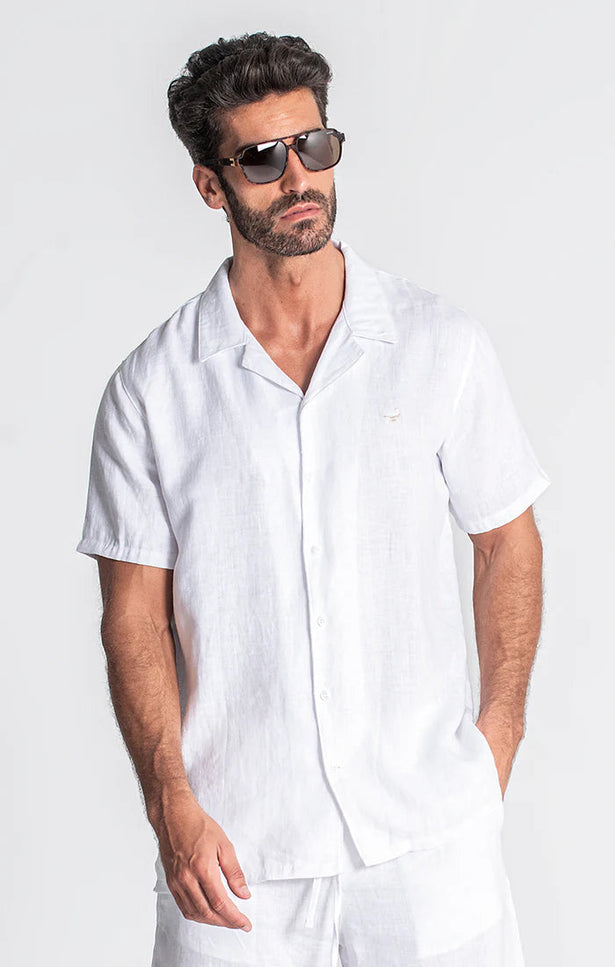 WHITE LINEN HAWAIIAN SHIRT-SHIRT-Gianni Kavanagh-XS-Urbanheer