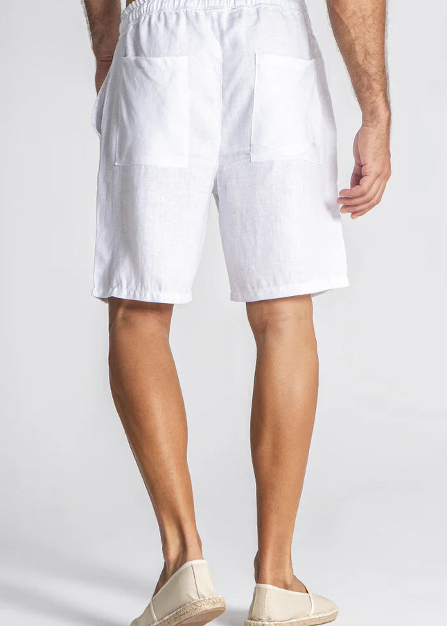 WHITE LINEN SHORTS-Men Shorts-Gianni Kavanagh-Urbanheer