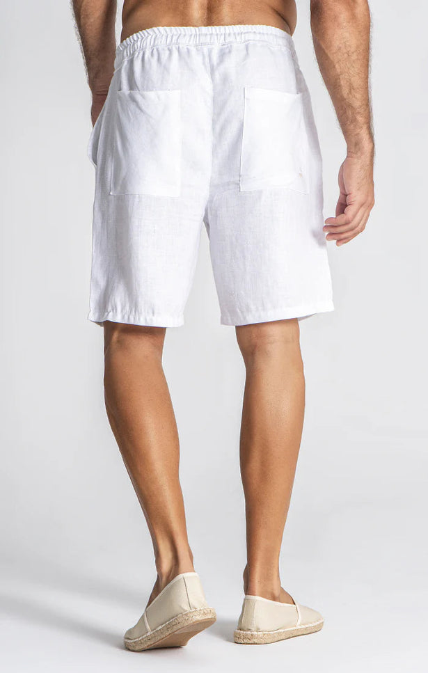 WHITE LINEN SHORTS-Men Shorts-Gianni Kavanagh-Urbanheer