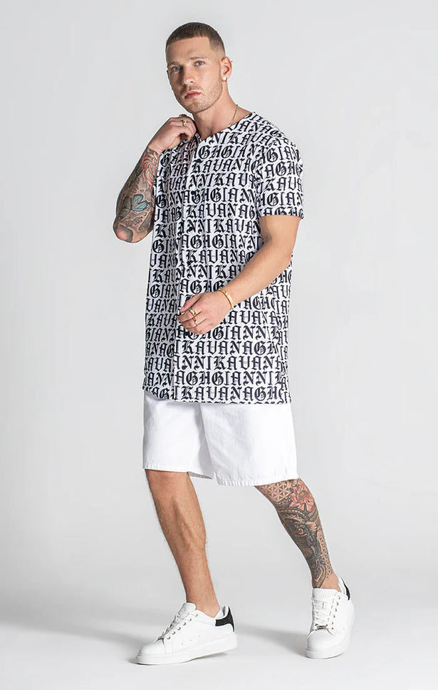 WHITE MESSAGE BASEBALL SHIRT-SHIRT-Gianni Kavanagh-Urbanheer