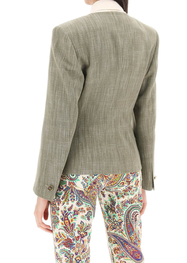 Etro fitted jacket with padded shoulders