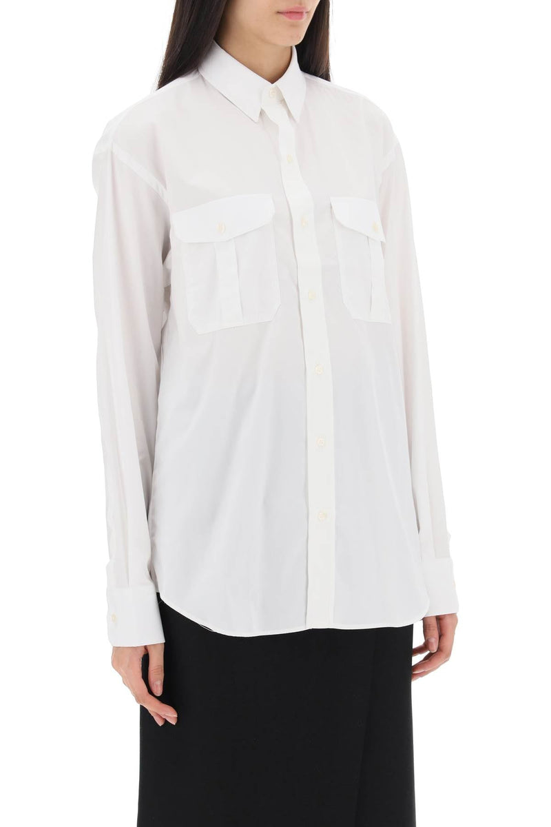 Wardrobe.nyc maxi shirt in cotton batista-women > clothing > shirts and blouses > shirts-Wardrobe.Nyc-xs-White-Urbanheer