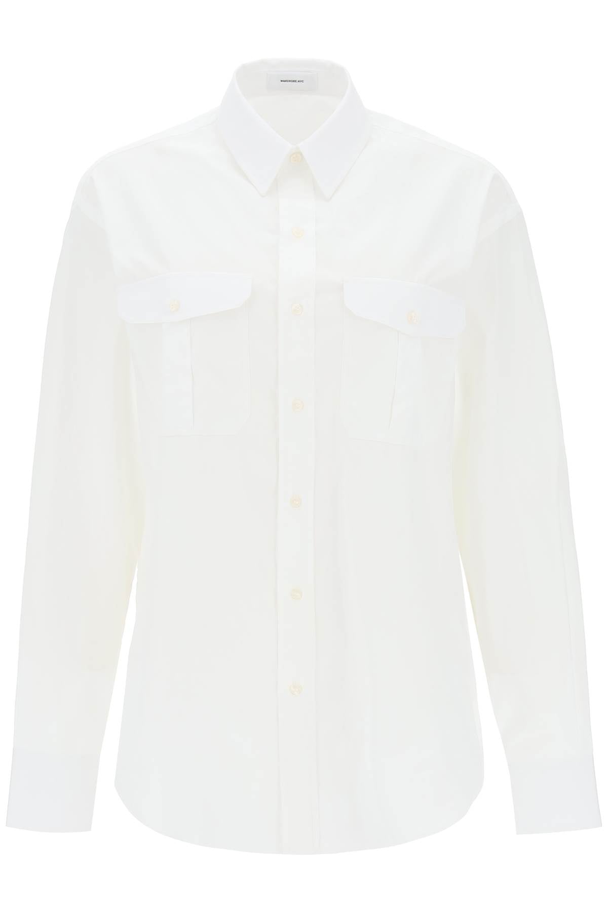 Wardrobe.nyc maxi shirt in cotton batista-women > clothing > shirts and blouses > shirts-Wardrobe.Nyc-xs-White-Urbanheer