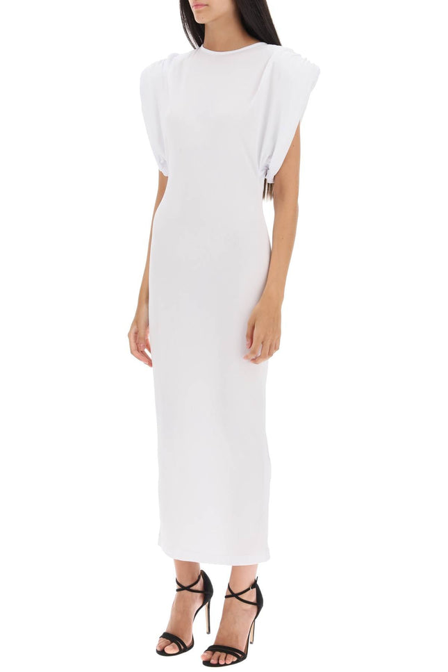 Wardrobe.nyc midi sheath dress with structured shoulders-women > clothing > dresses > midi-Wardrobe.Nyc-Urbanheer