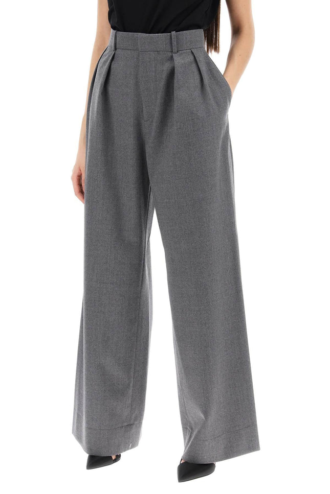 Wardrobe.nyc wide leg flannel trousers for men or-women > clothing > trousers-Wardrobe.Nyc-Urbanheer