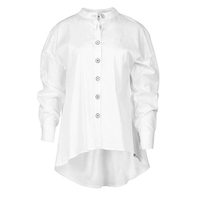 White Blouse with Mandarin Collar