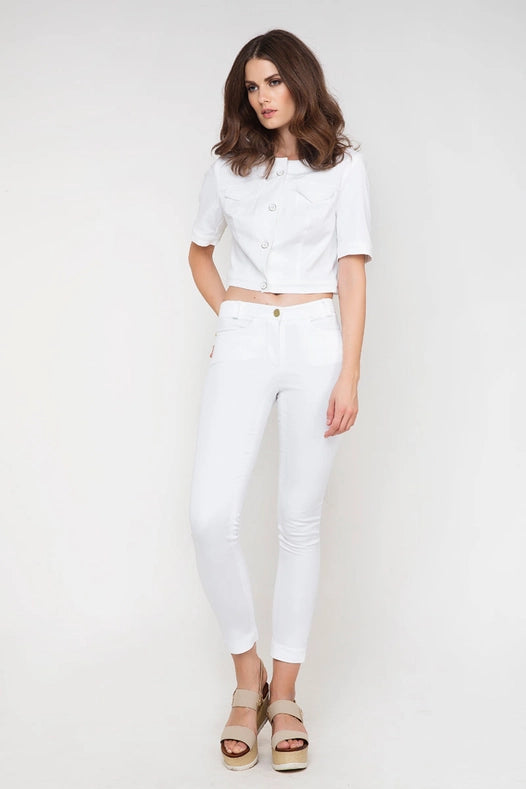 White Cropped Jacket