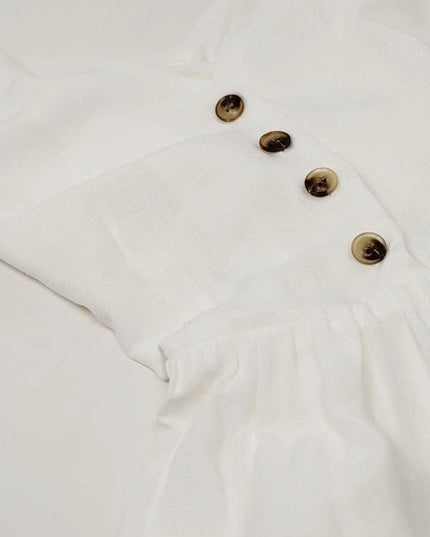 White Dress with Button Detail